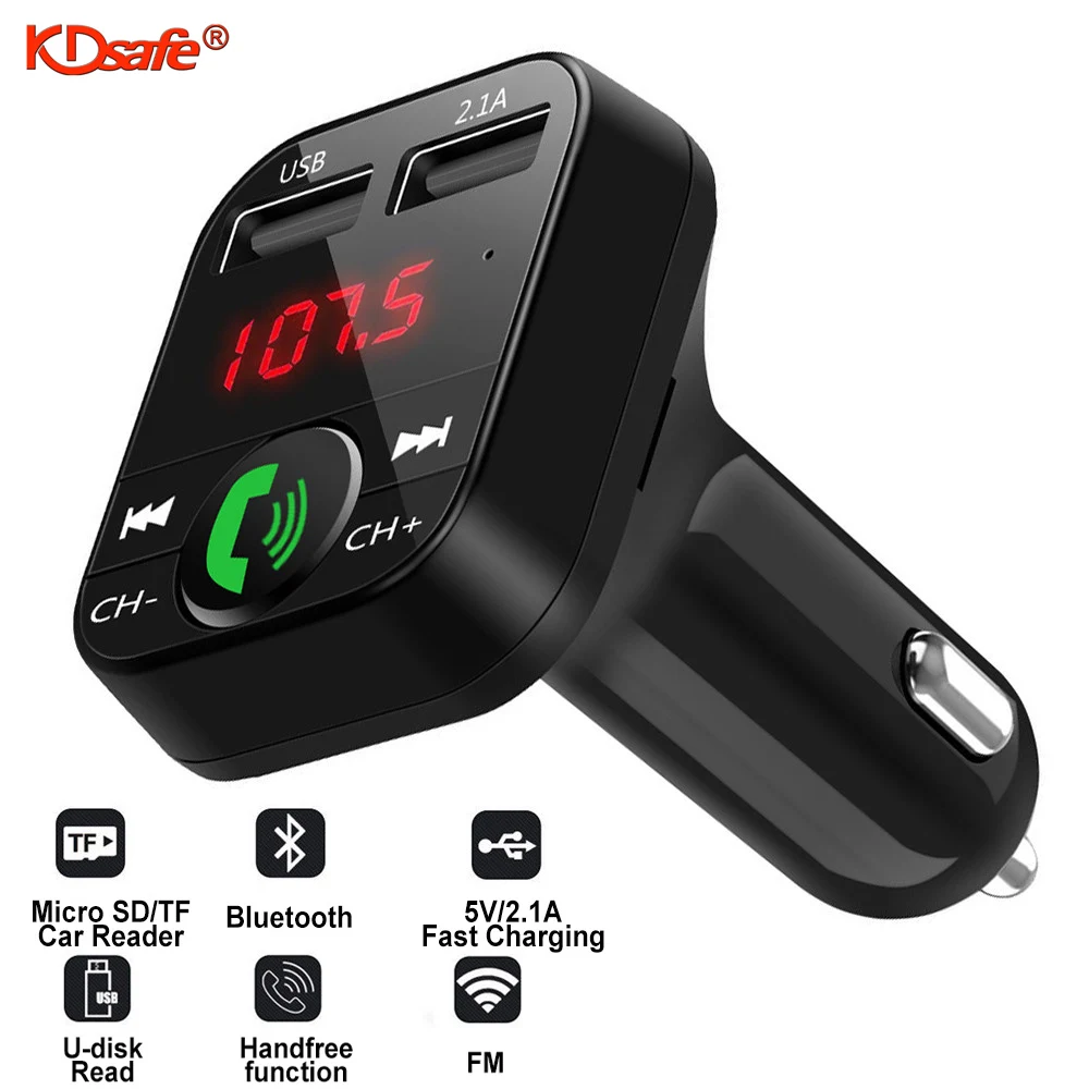 2ps KDsafe Bluetooth Wireless Car kit Handfree LCD FM Transmitter Dual USB Car Charger 2.1A MP3 Music TF Card U disk AUX Player
2ps KDsafe Bluetooth Wireless Car kit Handfree LCD FM Transmitter Dual USB Car Charger 2.1A MP3 Music TF Card U disk AUX Player