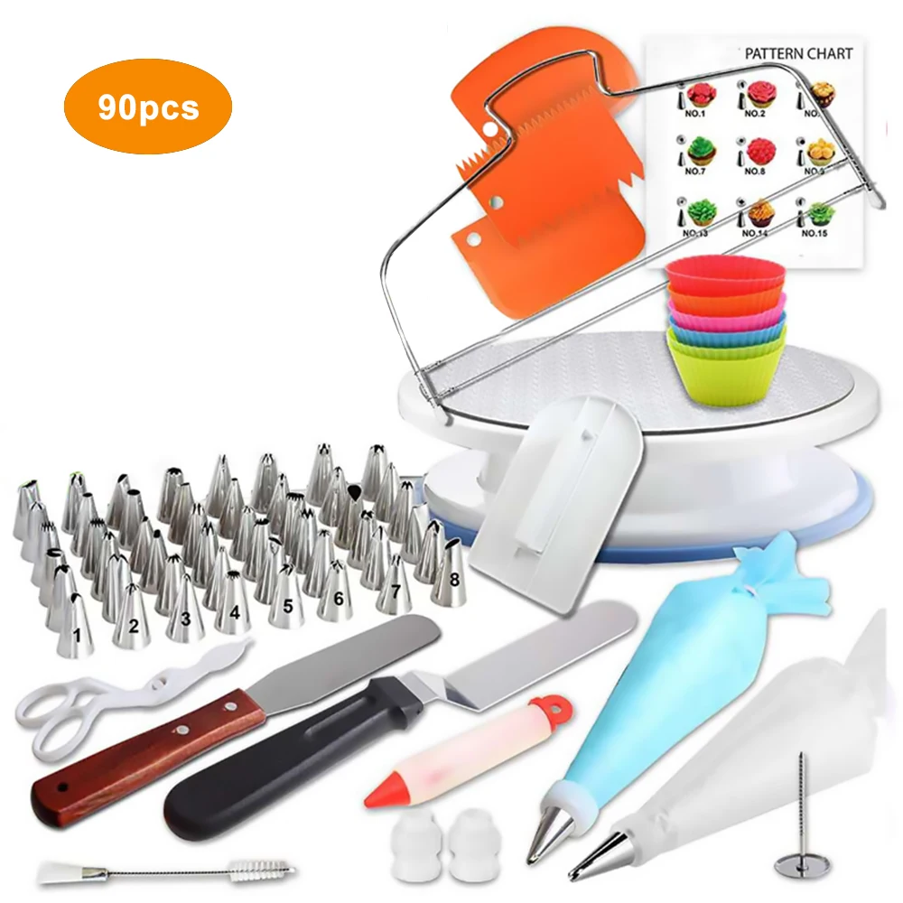 Cake Decorating Kit Turntable Rotating Baking Flower Icing Piping Nozzles Dessert Baking Pastry Tools Cake Decorating Kit Bake 2
Cake Decorating Kit Turntable Rotating Baking Flower Icing Piping Nozzles Dessert Baking Pastry Tools Cake Decorating Kit Bake 2