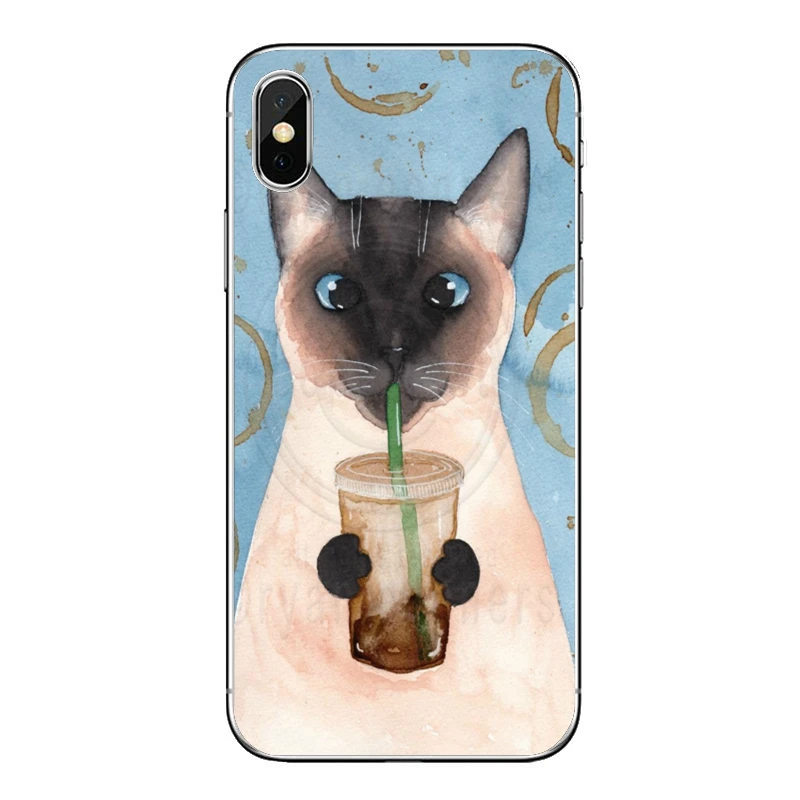 Accessories Cover Case Cute Latte Acrylic Cat For Xiaomi Mi 11 Note 10 10T 9 9T 8 Pro A2 Lite A3 A1 Poco F1 F2 M3 X3 NFC | Мобильные