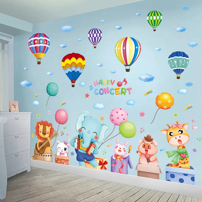 Cartoon Animal Wall Stickers Vinyl DIY Hot Air Balloons Wall Decals for Kids Rooms Baby Bedroom Children Nursery Home Decoration
Cartoon Animal Wall Stickers Vinyl DIY Hot Air Balloons Wall Decals for Kids Rooms Baby Bedroom Children Nursery Home Decoration