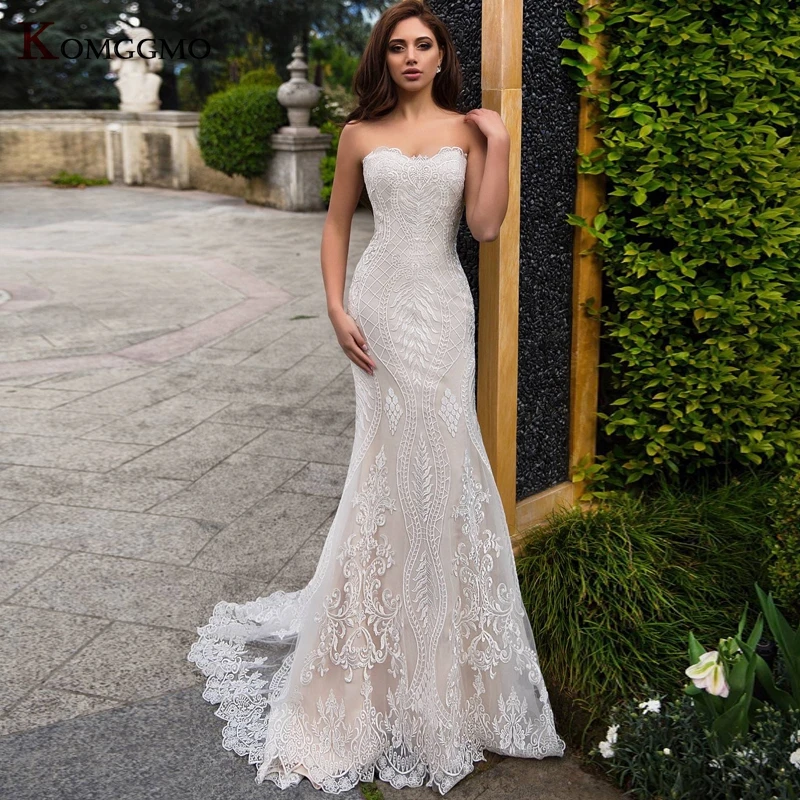 100% Real Strapless Lace Up Back Mermaid Wedding Dress for Women Luxury Sleeveless Embroidery Appliques Tulle Bridal Gown
100% Real Strapless Lace Up Back Mermaid Wedding Dress for Women Luxury Sleeveless Embroidery Appliques Tulle Bridal Gown