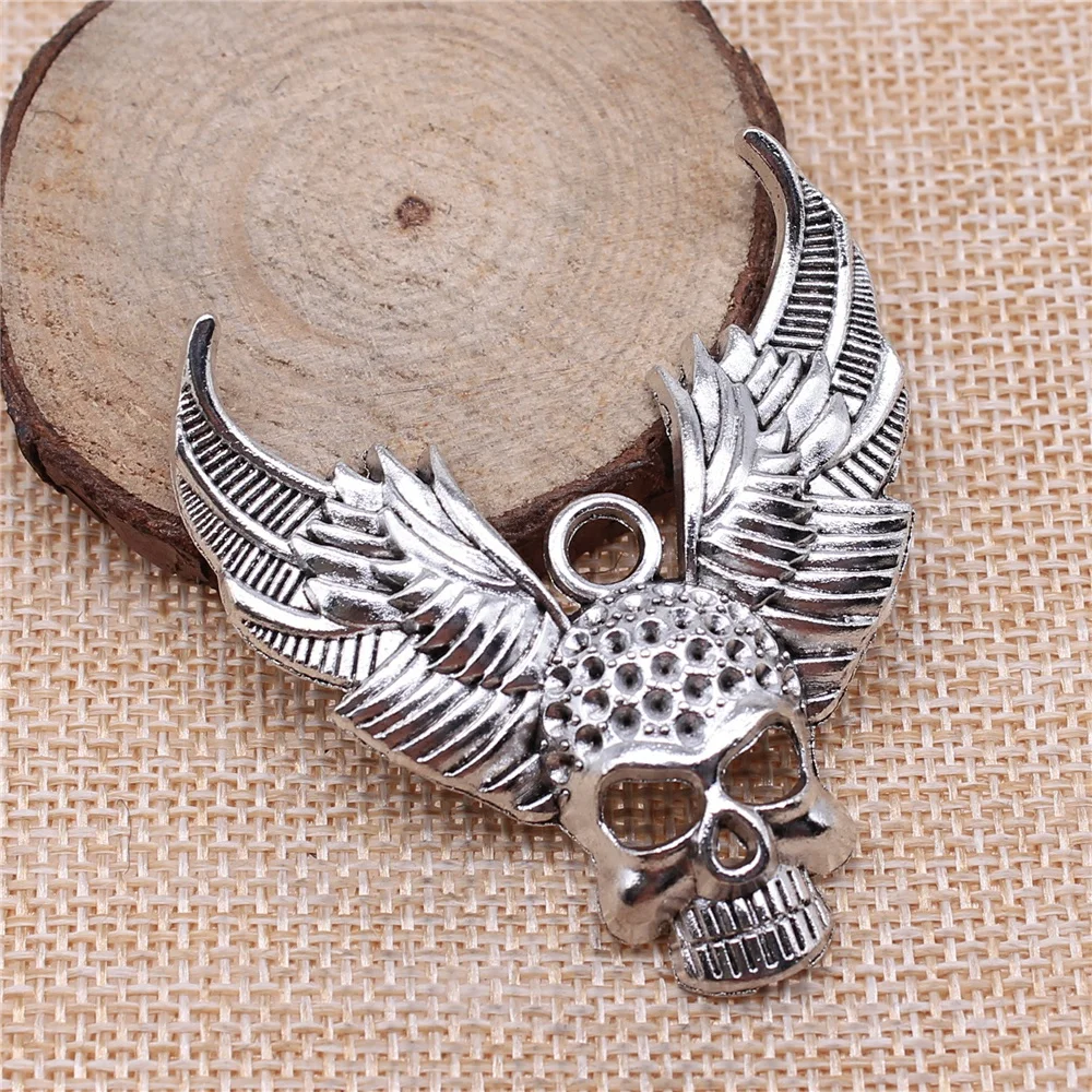 free shipping 5pcs 34x50mm antique silver Skull with wings charms diy retro jewelry fit Earring keychain hair card pendant
free shipping 5pcs 34x50mm antique silver Skull with wings charms diy retro jewelry fit Earring keychain hair card pendant