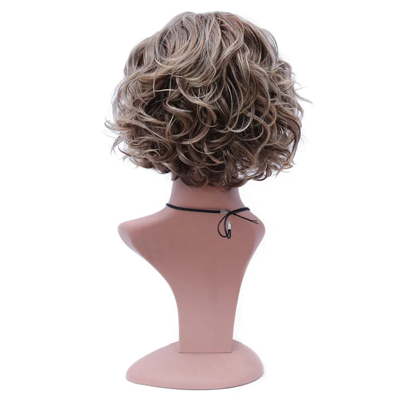 

10 Inch Short Bob Wavy Wigs for Black Women Ombre 613 Honey Blonde Blunt Cut Wig Side Part Synthetic False Hair Cosplay Wave Wig