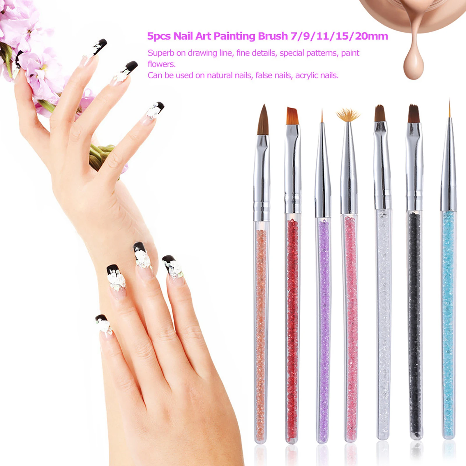 1pc Fashion Nail Brush With Shiny Handle UV Gel Carving Pen Brush Liquid Powder DIY Nail Drawing Flat Round Nail Art Brush
1pc Fashion Nail Brush With Shiny Handle UV Gel Carving Pen Brush Liquid Powder DIY Nail Drawing Flat Round Nail Art Brush