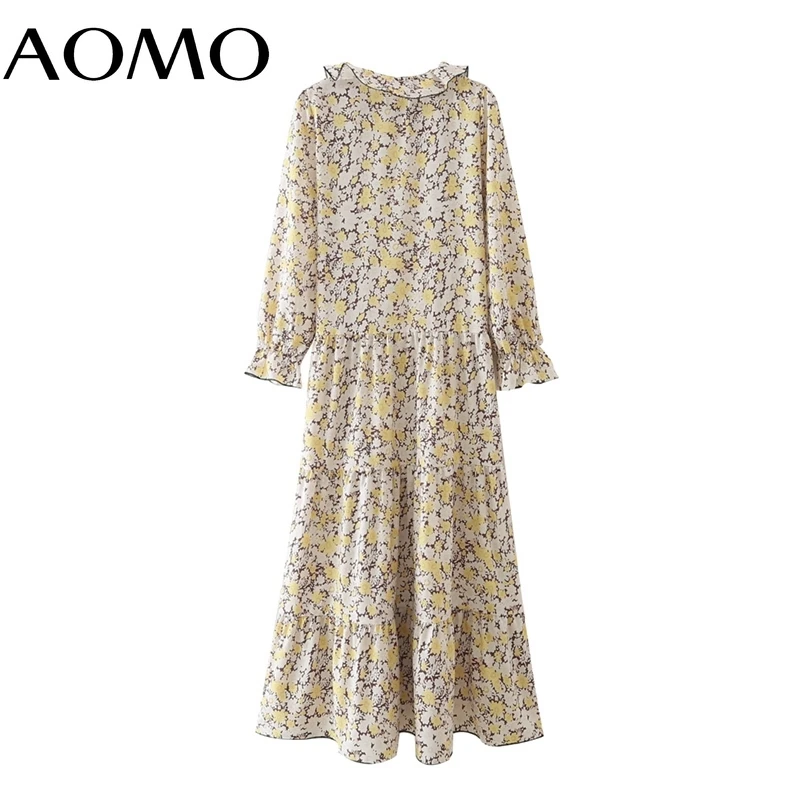 AOMO 2021 Autumn Fashion Women Flowers Print Ruffles Long Dress Vintage Ladies Maxi Dress 5X92A
AOMO 2021 Autumn Fashion Women Flowers Print Ruffles Long Dress Vintage Ladies Maxi Dress 5X92A