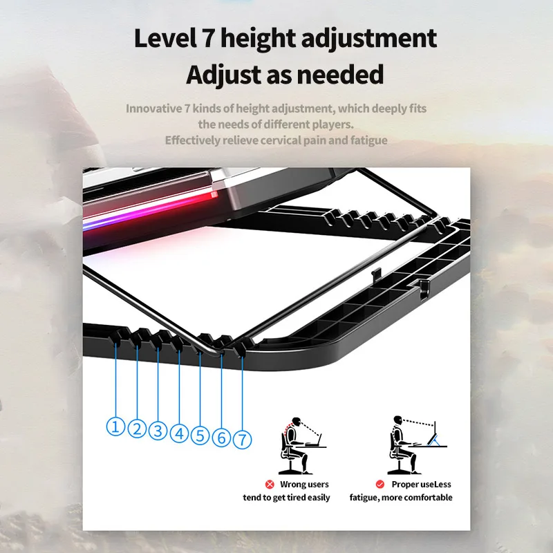 RGB Light 18inch Gaming Laptop Cooler Six Fan Led Screen Two USB Port Laptop Cooling Pad Notebook Stand For Laptop Laptop Cooler
RGB Light 18inch Gaming Laptop Cooler Six Fan Led Screen Two USB Port Laptop Cooling Pad Notebook Stand For Laptop Laptop Cooler