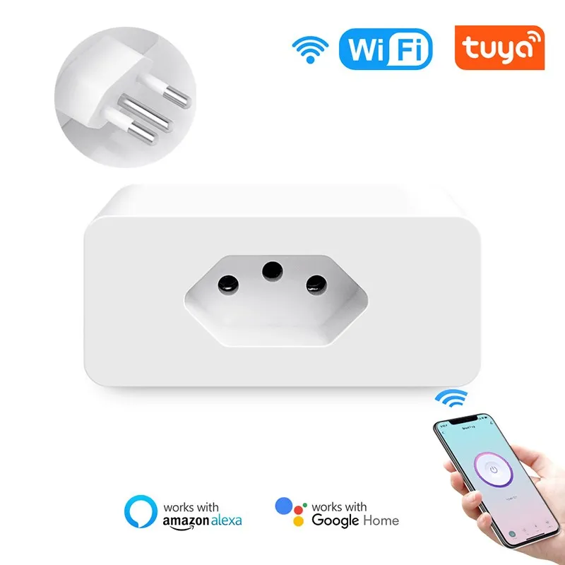16A Brazil Standard Socket WiFi Smart Plug BR With Power Monitor Tuya Smart Life APP Wireless Remote Control for Alexa Google
16A Brazil Standard Socket WiFi Smart Plug BR With Power Monitor Tuya Smart Life APP Wireless Remote Control for Alexa Google
