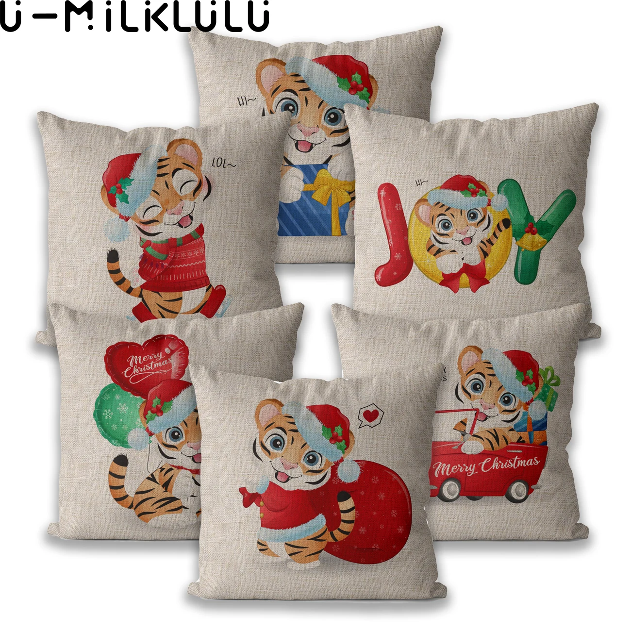Tiger 2021 New Year Happy Merry Christmas Xmas Decorative 40*40 45X45 Fall Sofa Pillow Cover Animal Cushion Cover Home Decor
Tiger 2021 New Year Happy Merry Christmas Xmas Decorative 40*40 45X45 Fall Sofa Pillow Cover Animal Cushion Cover Home Decor