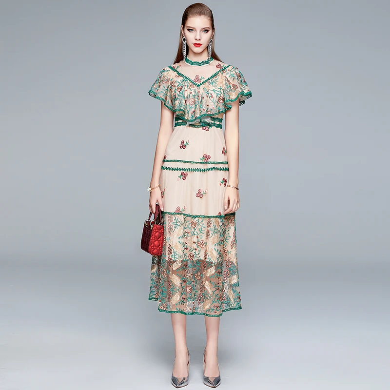 ZUOMAN Women Summer Luxury Embroidery Dress Festa High Quality Long Wedding Party Robe Femme Vintage Designer Mesh Vestidos
ZUOMAN Women Summer Luxury Embroidery Dress Festa High Quality Long Wedding Party Robe Femme Vintage Designer Mesh Vestidos