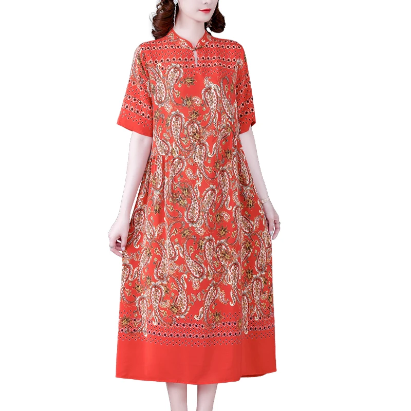 M-4XL Plus Size Loose Floral Chiffon Midi Dress 2021 Summer Vintage Casual Chinese Style Dress Women Elegant Slim Party Vestidos
M-4XL Plus Size Loose Floral Chiffon Midi Dress 2021 Summer Vintage Casual Chinese Style Dress Women Elegant Slim Party Vestidos
