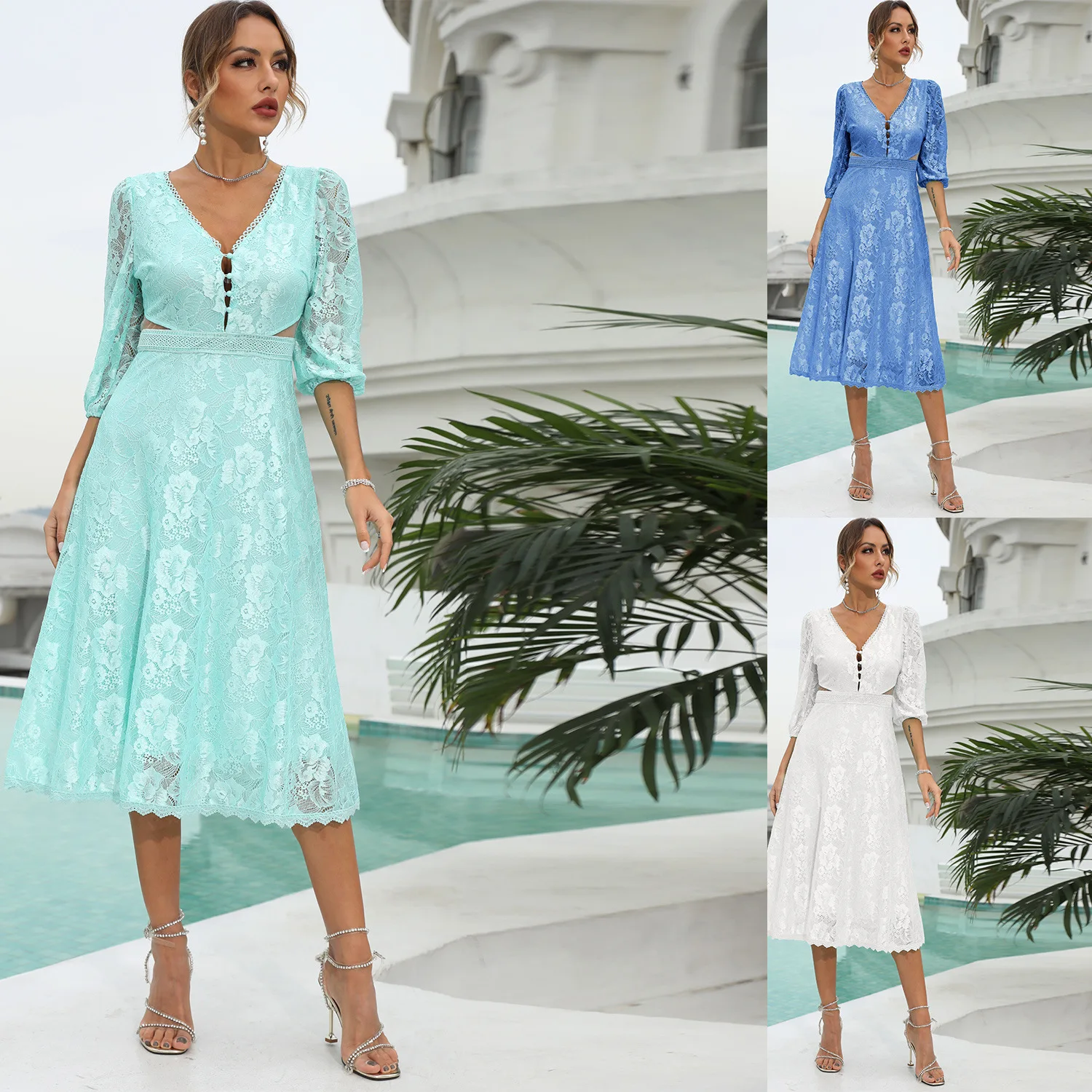 BAZIIINGAAA Classic Evening Dress 2022 New V-neck Lace Tulle Sheer Print A-line Knee-length Dress Cocktail Party Robes De Soirée
BAZIIINGAAA Classic Evening Dress 2022 New V-neck Lace Tulle Sheer Print A-line Knee-length Dress Cocktail Party Robes De Soirée