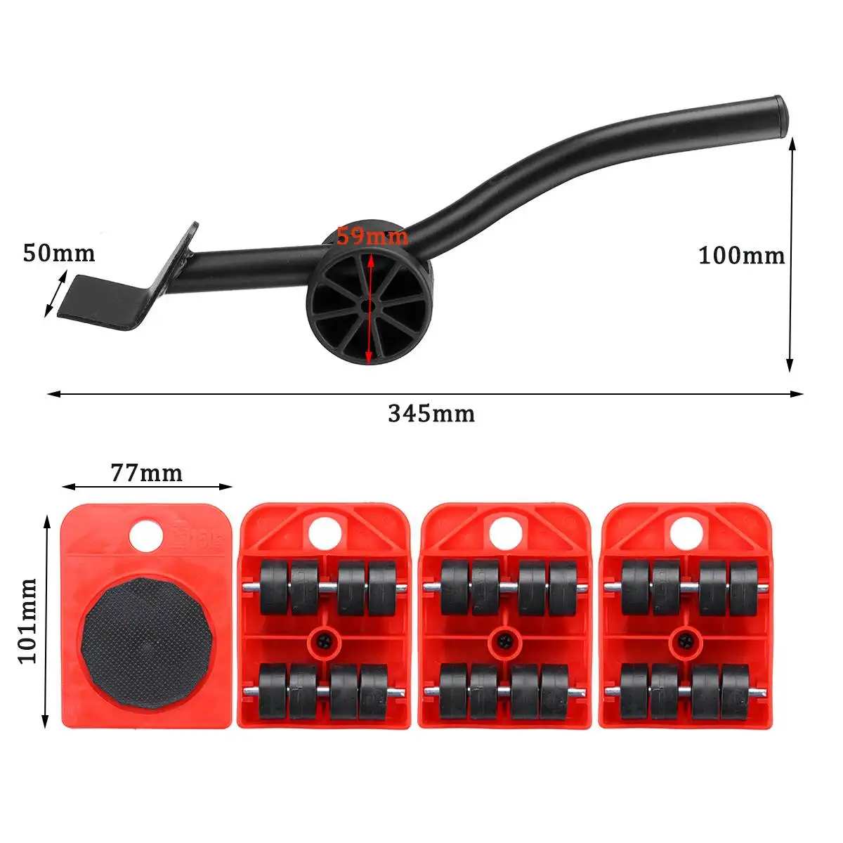 5Pcs Furniture Lifter Sliders Kit Heavy Furniture Roller Move Tool Set 1 Wheel Bar Mover Device Set Furniture Lifter
5Pcs Furniture Lifter Sliders Kit Heavy Furniture Roller Move Tool Set 1 Wheel Bar Mover Device Set Furniture Lifter