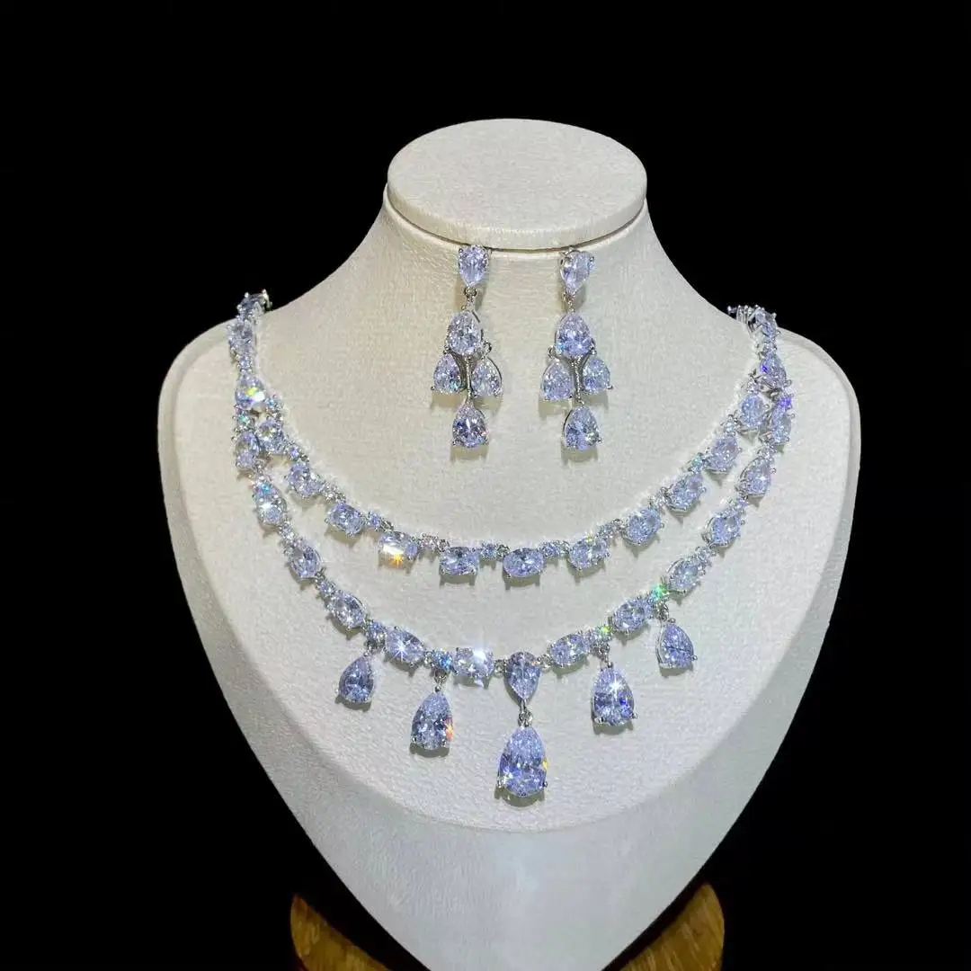 ASNORA - Fashion Cubic Zirconia 2 Layers Of Water Droplets Jewelry Sets For Women Elegant Party Gifts Sets Wedding Jewelry X0176
ASNORA - Fashion Cubic Zirconia 2 Layers Of Water Droplets Jewelry Sets For Women Elegant Party Gifts Sets Wedding Jewelry X0176