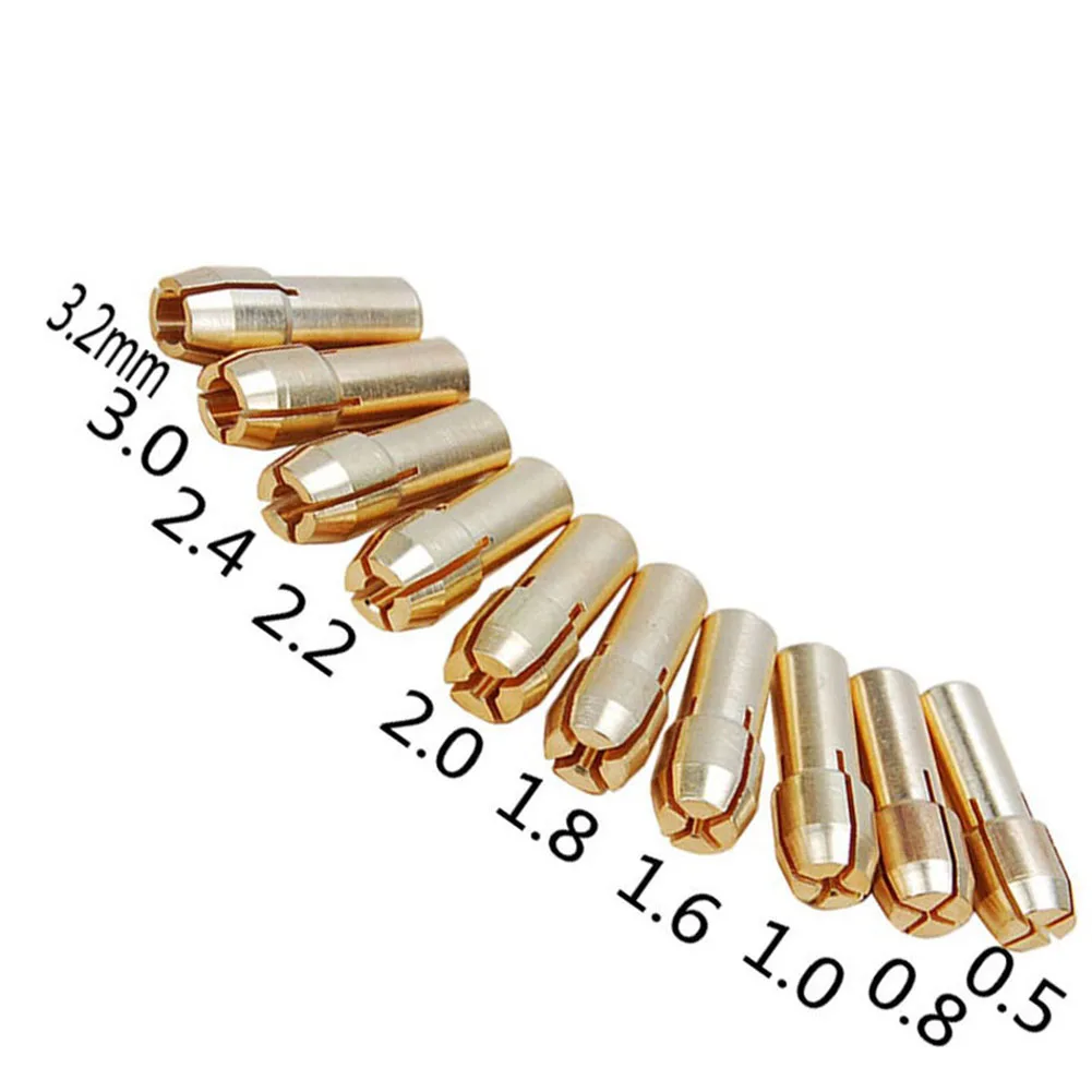 10x Drill Chucks Collet 4.2mm 0.5-3.2mm Mini Grinder Copper Chuck Accessory Set For Hardware, Hobby, Family
10x Drill Chucks Collet 4.2mm 0.5-3.2mm Mini Grinder Copper Chuck Accessory Set For Hardware, Hobby, Family