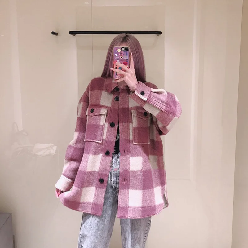 2021 New Autumn High Quality Women Overcoat Loose Plaid Ladies Coat Fashion Casual Elegant Cotton Female Outwear T675
2021 New Autumn High Quality Women Overcoat Loose Plaid Ladies Coat Fashion Casual Elegant Cotton Female Outwear T675