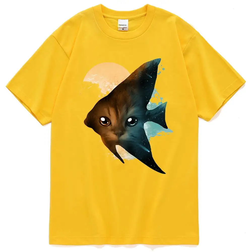 Summer New Men's T-shirt Cat-eye Fish-shaped Printing Men's Retro Loose Graphics Oversized T-shirt Breathable Men's Clothing 
Summer New Men's T-shirt Cat-eye Fish-shaped Printing Men's Retro Loose Graphics Oversized T-shirt Breathable Men's Clothing