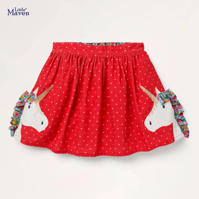Летняя одежда для маленьких девочек Хлопковые мини-юбки в горошек с вышивкой