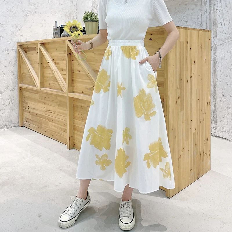 Vintage Floral Print Skirts Womens Medium Long Jupe Longue Summer High Waist Skirt Ladies Streetwear Elegant Loose Casual Skirt
Vintage Floral Print Skirts Womens Medium Long Jupe Longue Summer High Waist Skirt Ladies Streetwear Elegant Loose Casual Skirt