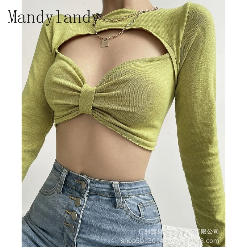 Mandylandy, осенняя футболка с длинным рукавом и круглым вырезом, плиссированная простроченная футболка, женская сексуальная облегающая Одното...
Mandylandy, осенняя футболка с длинным рукавом и круглым вырезом, плиссированная простроченная футболка, женская сексуальная облегающая Одното...