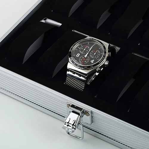 6/12 Grid Slots Jewelry Watches Display Storage Box Aluminium Case Ring Watch Holder Glass Top Jewelry Organizer Box 2020 New
6/12 Grid Slots Jewelry Watches Display Storage Box Aluminium Case Ring Watch Holder Glass Top Jewelry Organizer Box 2020 New
