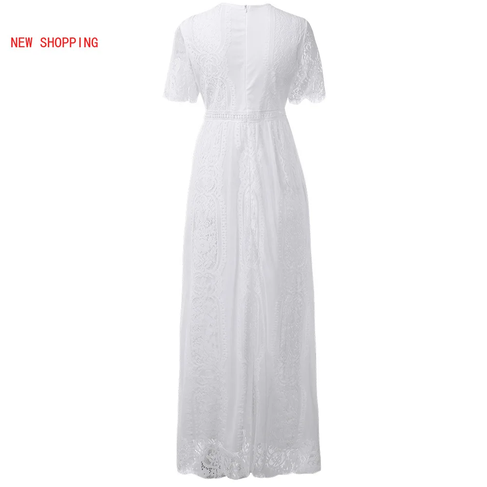 2021 Summer Vintage Women Maxi Party Dress Robe Short Sleeve V neck Elegant White Lace Long Tunic Beach Dresses Holiday Clothes
2021 Summer Vintage Women Maxi Party Dress Robe Short Sleeve V neck Elegant White Lace Long Tunic Beach Dresses Holiday Clothes