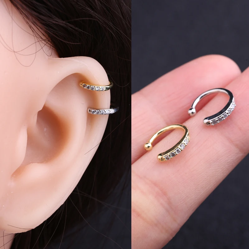 

UNNAIER diamond-studded ear bone clip ear clip without pierced female high-end sense of 2021 new trendy simplicity cold wind