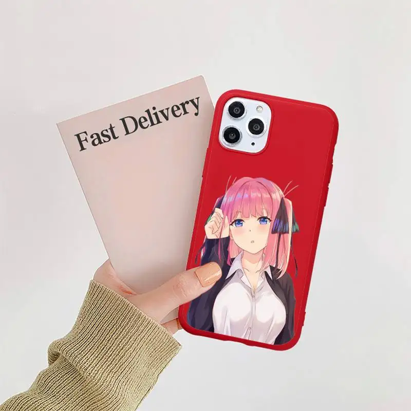 Nino Nakano Anime Phone Case Candy Color Red for iPhone 11 12 pro XS MAX 8 7 6 6S Plus X 5S SE 2020 XR 
Nino Nakano Anime Phone Case Candy Color Red for iPhone 11 12 pro XS MAX 8 7 6 6S Plus X 5S SE 2020 XR