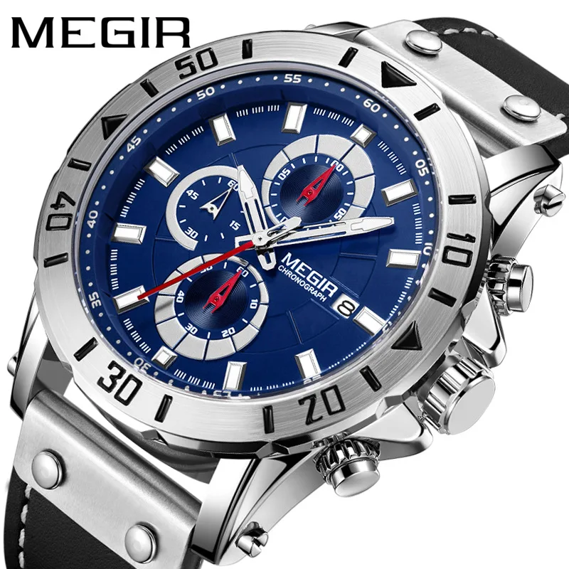 MEGIR 2021 New Watches Fashion Men's Watch Waterproof Sport Chronograph Leather Calendar Luminous Quartz Relogio Masculino 2081G
MEGIR 2021 New Watches Fashion Men's Watch Waterproof Sport Chronograph Leather Calendar Luminous Quartz Relogio Masculino 2081G