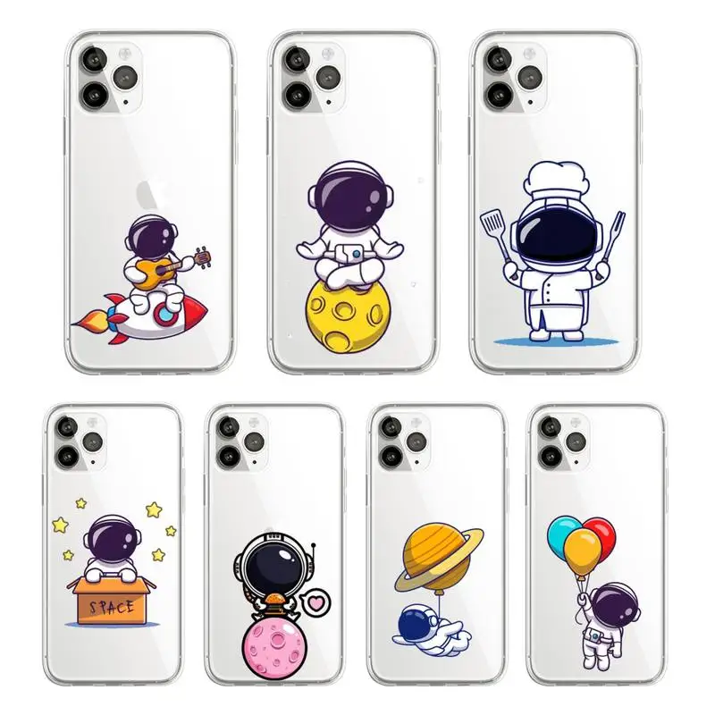 Cute cartoon astronaut universe Phone Case Transparent soft For iphone 12 11 13 7 8 6 s plus x xs xr pro max mini
Cute cartoon astronaut universe Phone Case Transparent soft For iphone 12 11 13 7 8 6 s plus x xs xr pro max mini