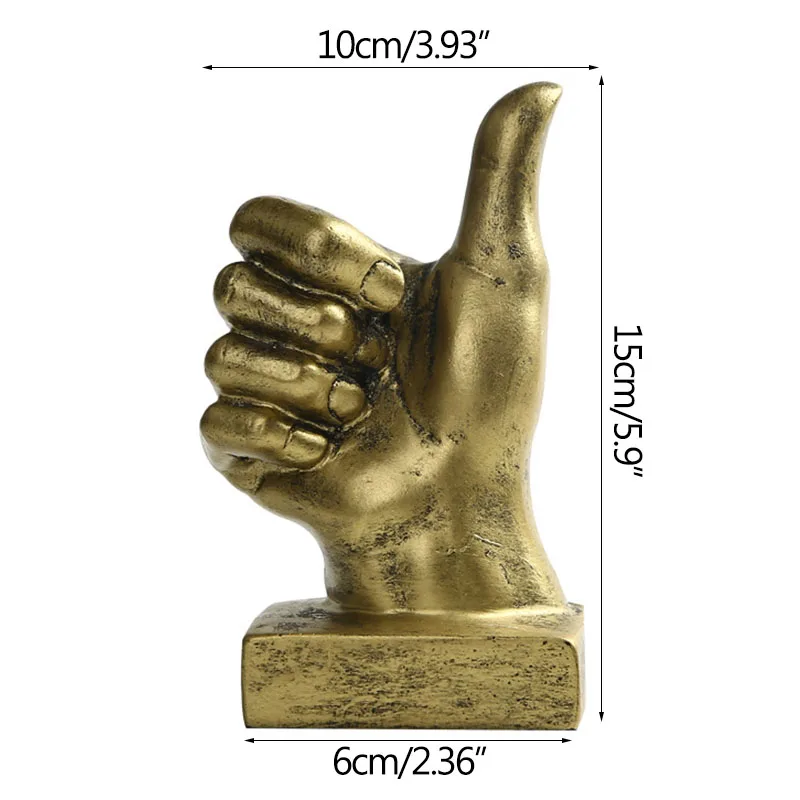 

Europe Vintage Resin Fingers Model Sculpture Ornaments Creative Victory Gesture Figurines Crafts Wine Cabinet Living Room Decors