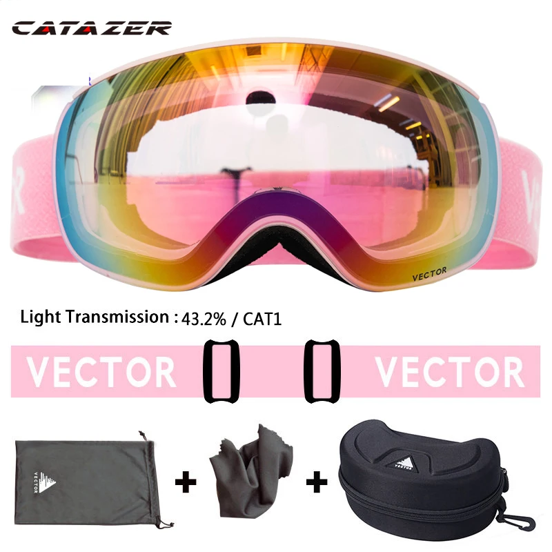 Catazer Ski Goggles Women Men Skiing Eyewear Mask UV 400 Snow Protection Glasses Adult Double Spherical Mirrored Magnetic
Catazer Ski Goggles Women Men Skiing Eyewear Mask UV 400 Snow Protection Glasses Adult Double Spherical Mirrored Magnetic