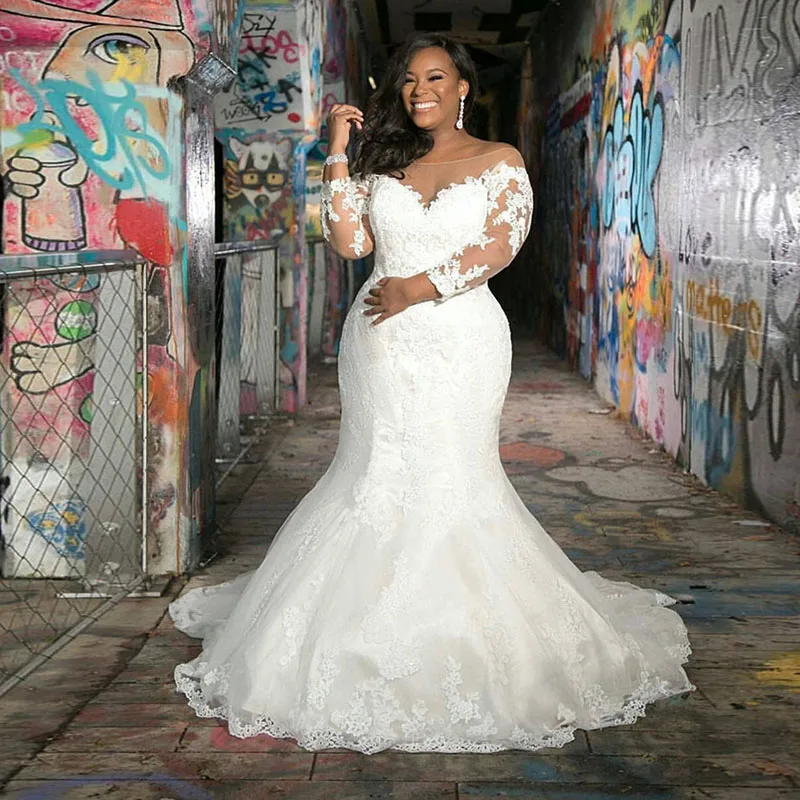 Lover Kiss Vestido De Noiva Plus Size Wedding Dresses Long Sleeves 2021 Lace Up Back Africa Bridal Gowns Robe de Mariage
Lover Kiss Vestido De Noiva Plus Size Wedding Dresses Long Sleeves 2021 Lace Up Back Africa Bridal Gowns Robe de Mariage