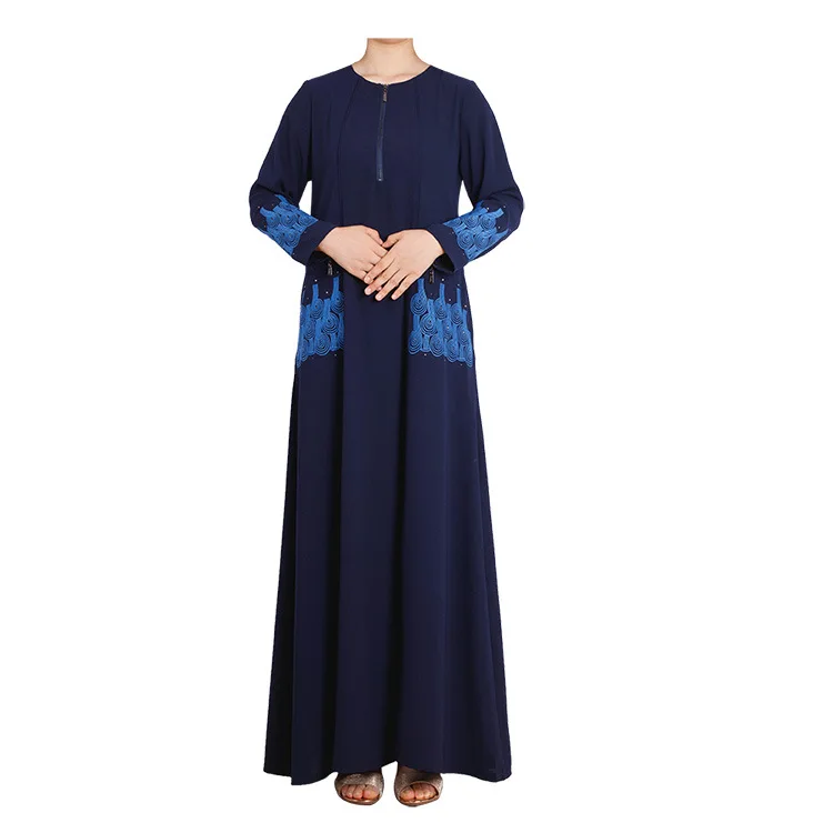 Islamic embroidered robe popular front pocket design Muslim fashion female skirt arabic dress
Islamic embroidered robe popular front pocket design Muslim fashion female skirt arabic dress