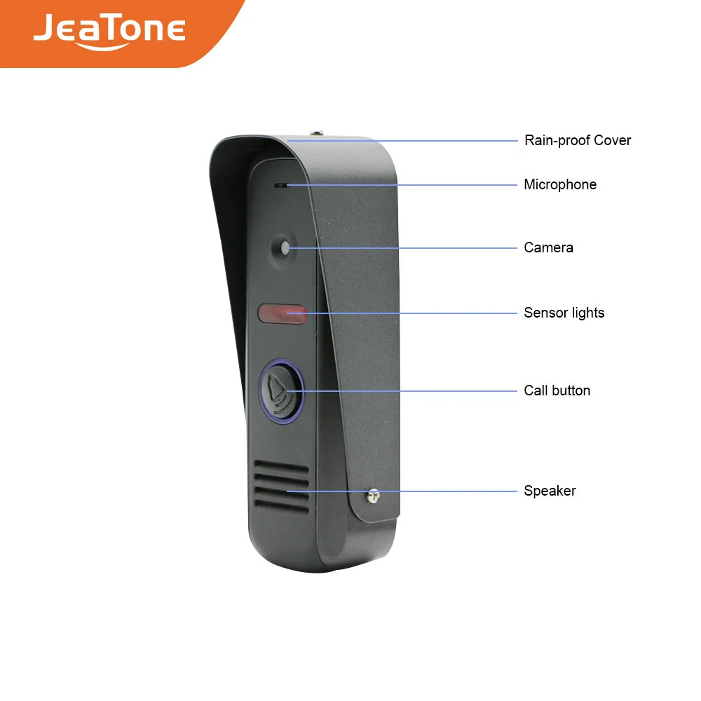 Видеодомофон Jeatone с сенсорным экраном 7 дюймов цветной видеодомофон +