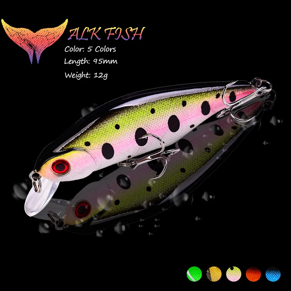 WALK FISH 1PCS 95mm/12g Minnow Crankbait Fishing Lure Floating Hard Bait 3D Eyes Bionic Wobbler Artificial Bait Fishing Tackle
WALK FISH 1PCS 95mm/12g Minnow Crankbait Fishing Lure Floating Hard Bait 3D Eyes Bionic Wobbler Artificial Bait Fishing Tackle