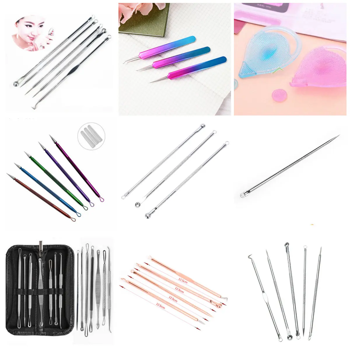 7PCS/5/3PCS Set Premium Blackhead Needles Comedone Acne Pimple Blemish Treatments Extractor Remover Face Skin Care Tool Kit
7PCS/5/3PCS Set Premium Blackhead Needles Comedone Acne Pimple Blemish Treatments Extractor Remover Face Skin Care Tool Kit