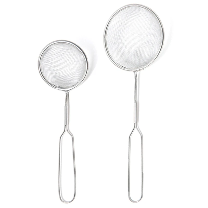 2 Size Long Handle Stainless Steel Fine Wire Colander Flour Mesh Sieve Sturdy Professional Oil Strainer Sifter Kitchen Tool
2 Size Long Handle Stainless Steel Fine Wire Colander Flour Mesh Sieve Sturdy Professional Oil Strainer Sifter Kitchen Tool