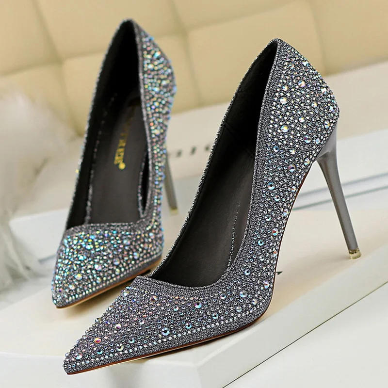 BIGTREE Shoes Rhinestone Woman Pumps Fashion Wedding Shoes Women Basic Pump Stiletto Heels 10cm 7cm Heeled Shoes High Heels
BIGTREE Shoes Rhinestone Woman Pumps Fashion Wedding Shoes Women Basic Pump Stiletto Heels 10cm 7cm Heeled Shoes High Heels