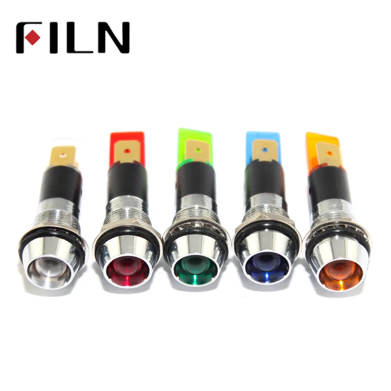 FILN 220v Indicator light 12mm concave led matel led red yellow white blue green 6v 24v 110v 220v 12v with terminal pins
FILN 220v Indicator light 12mm concave led matel led red yellow white blue green 6v 24v 110v 220v 12v with terminal pins