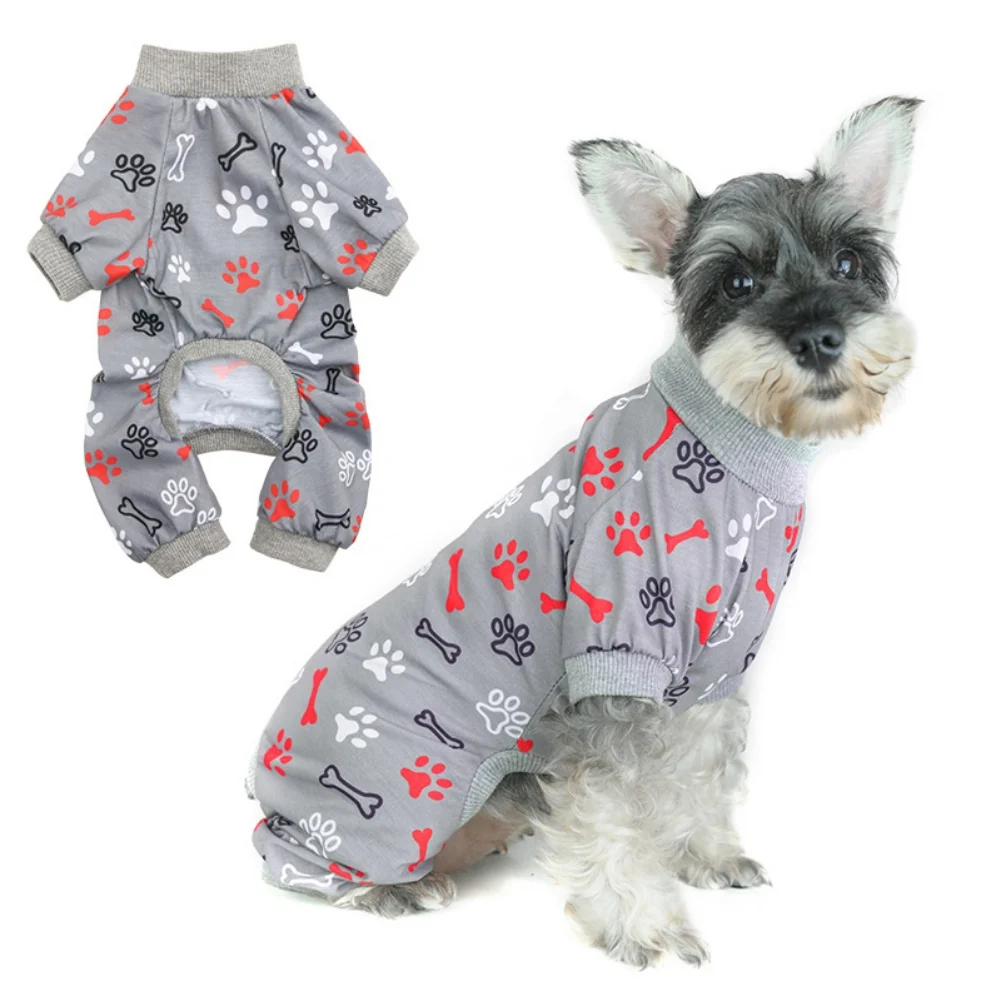 Soft Dog Pajamas Stretchable Dog Jumpsuit Dog Clothes Apparel With Paw Bone Pattern For Small Medium Large Dog Cat
Soft Dog Pajamas Stretchable Dog Jumpsuit Dog Clothes Apparel With Paw Bone Pattern For Small Medium Large Dog Cat