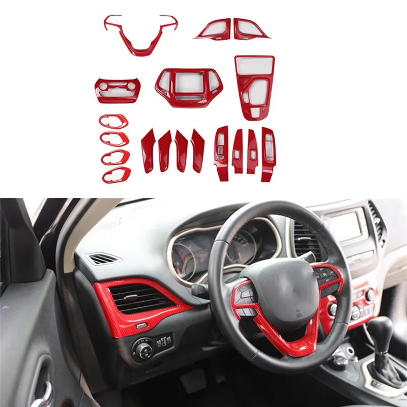 Plastic Inner Door Handle Glass Switch Middle AC Vent Steering Wheel Cover Trim for Jeep Cherokee 2016 2017 LHD Red carbon fiber
Plastic Inner Door Handle Glass Switch Middle AC Vent Steering Wheel Cover Trim for Jeep Cherokee 2016 2017 LHD Red carbon fiber