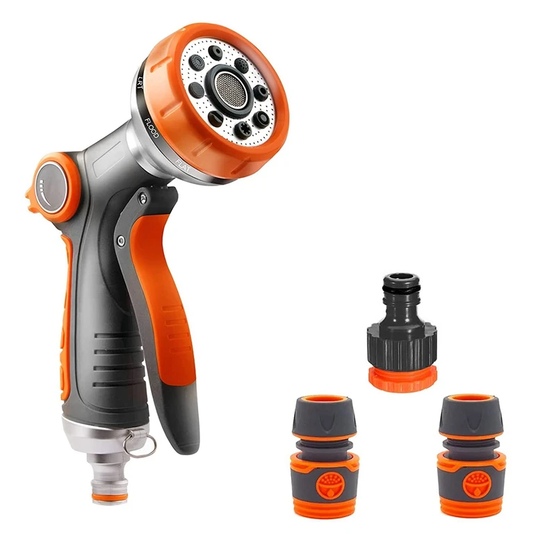 Garden Hose Nozzles Kit 8 Adjustable Patterns Hose Spray Nozzle Watering Accessories for Garden Watering Lawn Washing
Garden Hose Nozzles Kit 8 Adjustable Patterns Hose Spray Nozzle Watering Accessories for Garden Watering Lawn Washing