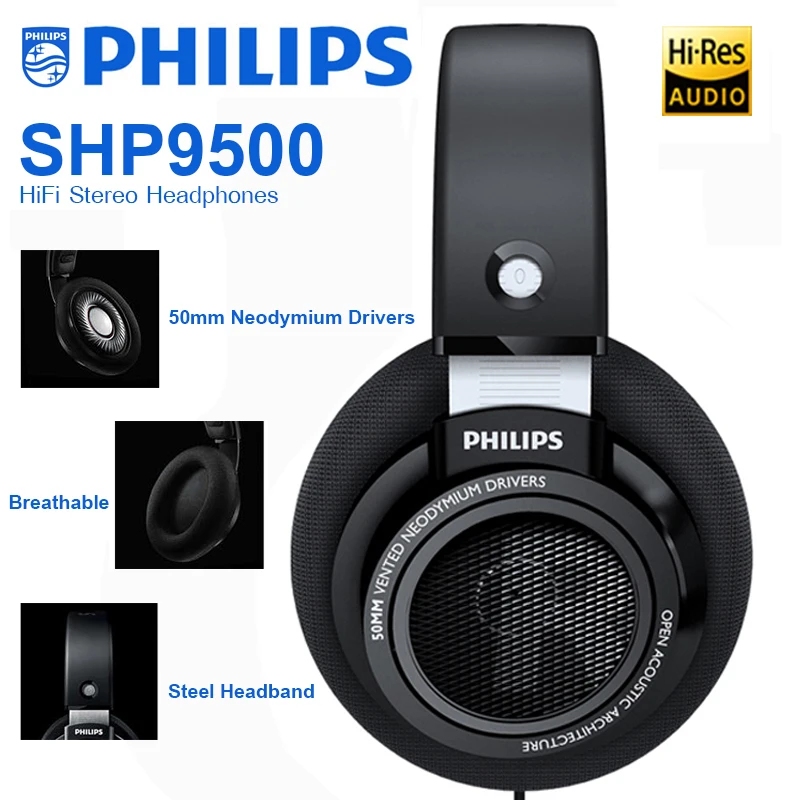 

Philips SHP9500 Professional Headphone with HiFi Stereo Earphone Neodymium Headset for Xiaomi SamSung Huawei Official Test