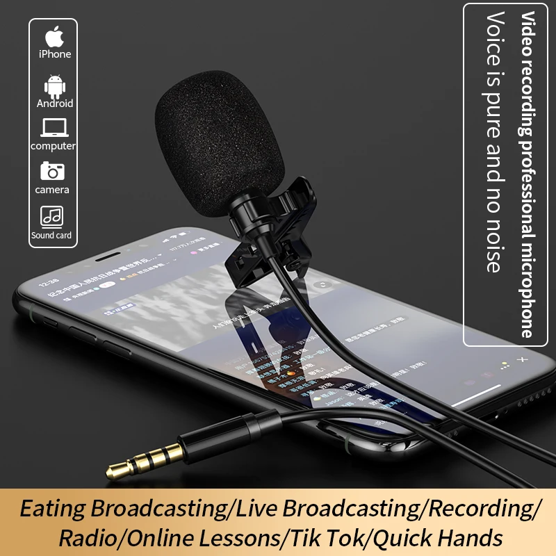 Mini Microphone Professional Condenser Microphone for iPhone Xiaomi Intergrated Headphones Lapel Lavalier for Laptop computer
Mini Microphone Professional Condenser Microphone for iPhone Xiaomi Intergrated Headphones Lapel Lavalier for Laptop computer