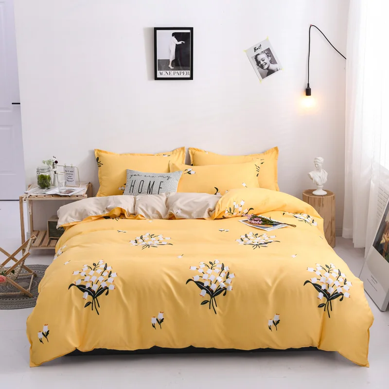 Home Textile Fruit Flower Bedding Set Duvet Cover Bed Sheet Pillowcase Cotton&Polyester Full King Bedclothes For Four Season
Home Textile Fruit Flower Bedding Set Duvet Cover Bed Sheet Pillowcase Cotton&Polyester Full King Bedclothes For Four Season