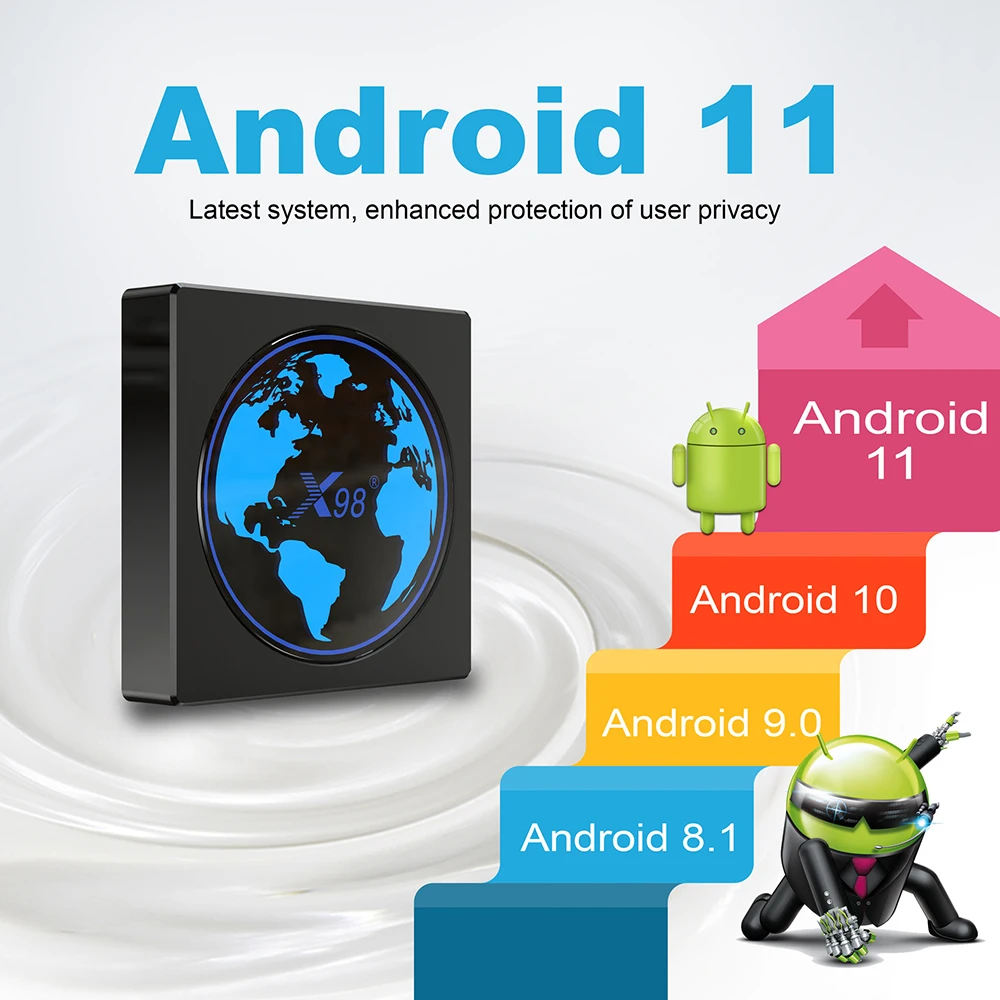 Android 11 X98mini Smart TV Box 4G 64GB X98 Mini Support AV1 Wifi BT Youtube Media Player 4GB 32GB Set Top Box 
Android 11 X98mini Smart TV Box 4G 64GB X98 Mini Support AV1 Wifi BT Youtube Media Player 4GB 32GB Set Top Box