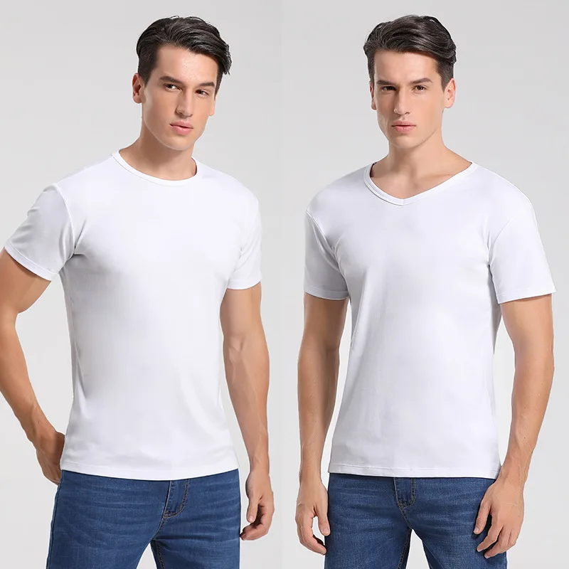 Футболка мужская из модала и хлопка, свободная однотонная Повседневная тонкая дышащая рубашка с коротким рукавом, 21-814
Футболка мужская из модала и хлопка, свободная однотонная Повседневная тонкая дышащая рубашка с коротким рукавом, 21-814