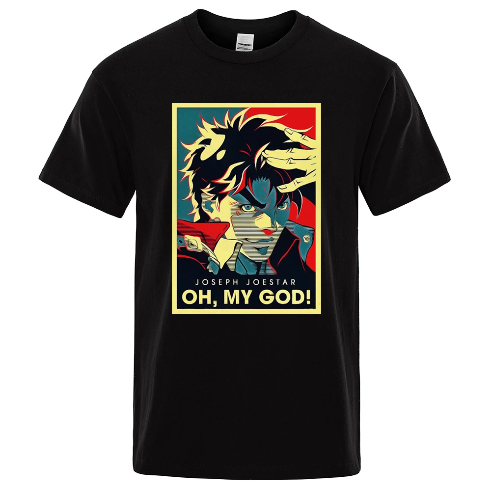 Joestar Joseph OH MY GOD Letter Men T-Shirt Jojo Bizarre Adventure Vintage Tshirts Man Summer Brand Streetwear Male Tops Tees
Joestar Joseph OH MY GOD Letter Men T-Shirt Jojo Bizarre Adventure Vintage Tshirts Man Summer Brand Streetwear Male Tops Tees