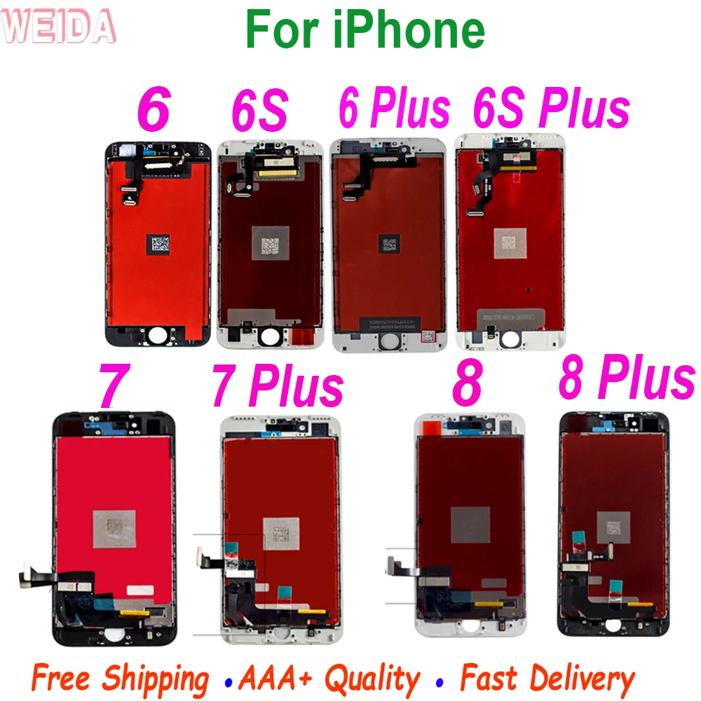 

AAA+++ LCD For iPhone 6 6P 6 Plus 6S 6SP 6SPlus 7 7P 7 Plus 8 8P 8Plus LCD Display Touch Screen Digitizer Assembly No Dead Pixel
