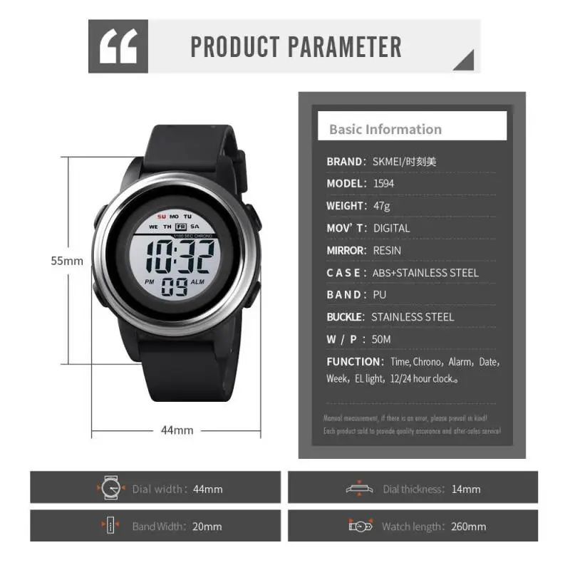 SKMEI Fashion Men LED Digital Watches Sport 50m Waterproof Luminous Display Alram Clock Men's Watch Wristwatches Montre Homme
SKMEI Fashion Men LED Digital Watches Sport 50m Waterproof Luminous Display Alram Clock Men's Watch Wristwatches Montre Homme